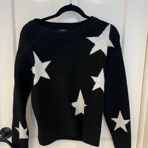 Aqua Starry Night Black and White Sweater